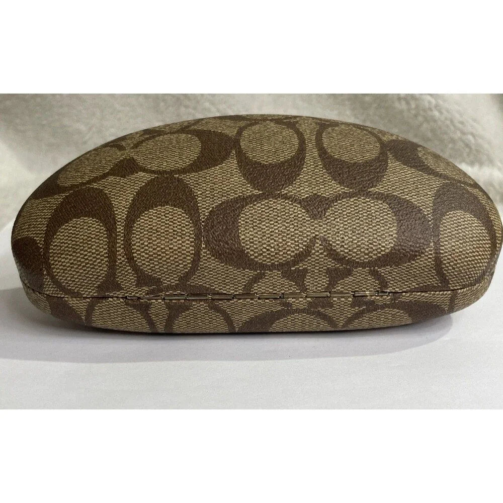 Coach signature C print hard clamshell sunglasses case in brown LARGE